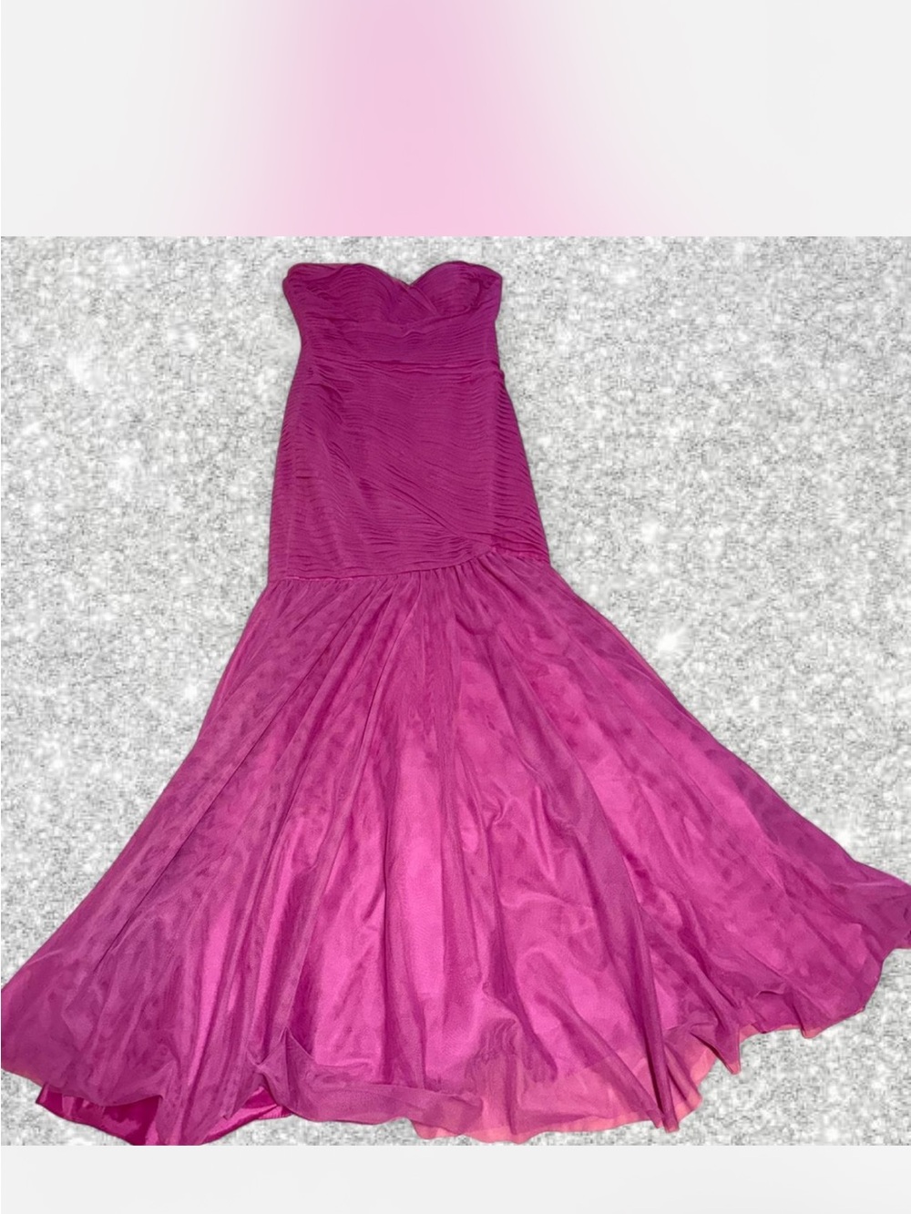 JS Collections Strapless Magenta Mermaid Gown